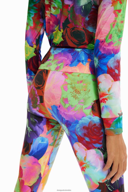 ropa 4802L282 mujer Desigual leggins elásticos con estampado floral - Desigual Colombia Medellín