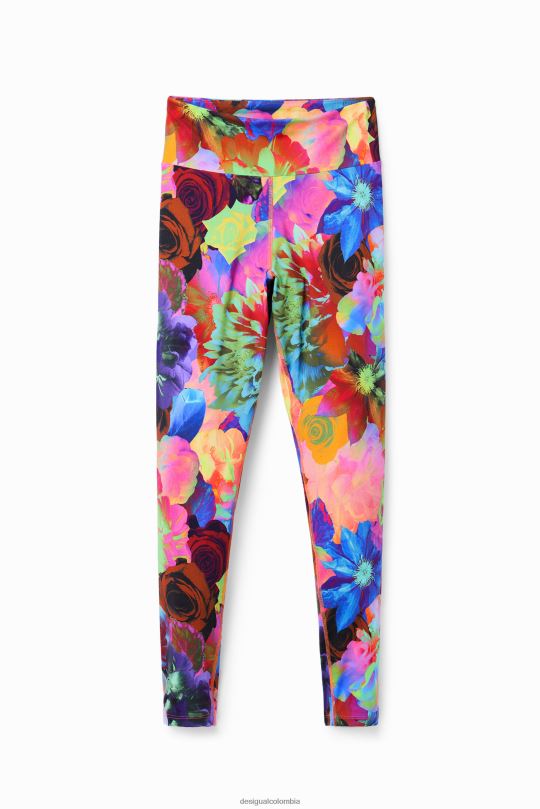 ropa 4802L282 mujer Desigual leggins elásticos con estampado floral - Desigual Colombia Medellín