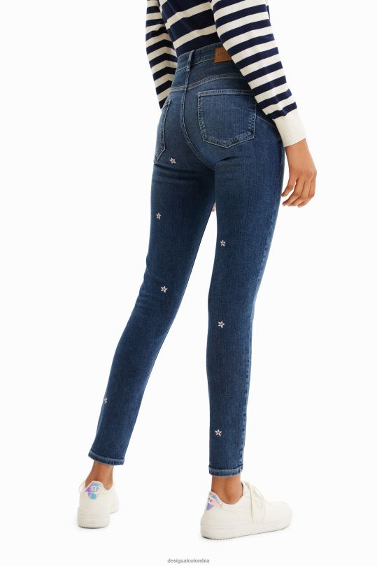 Desigual Colombia bolsos - ropa 4802L445 mujer Desigual jeans ajustados con flores y push-up