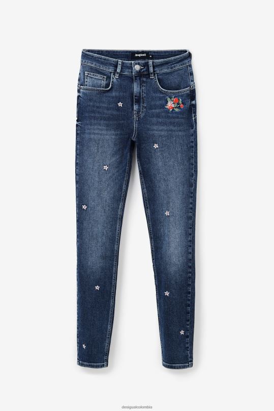 Desigual Colombia bolsos - ropa 4802L445 mujer Desigual jeans ajustados con flores y push-up