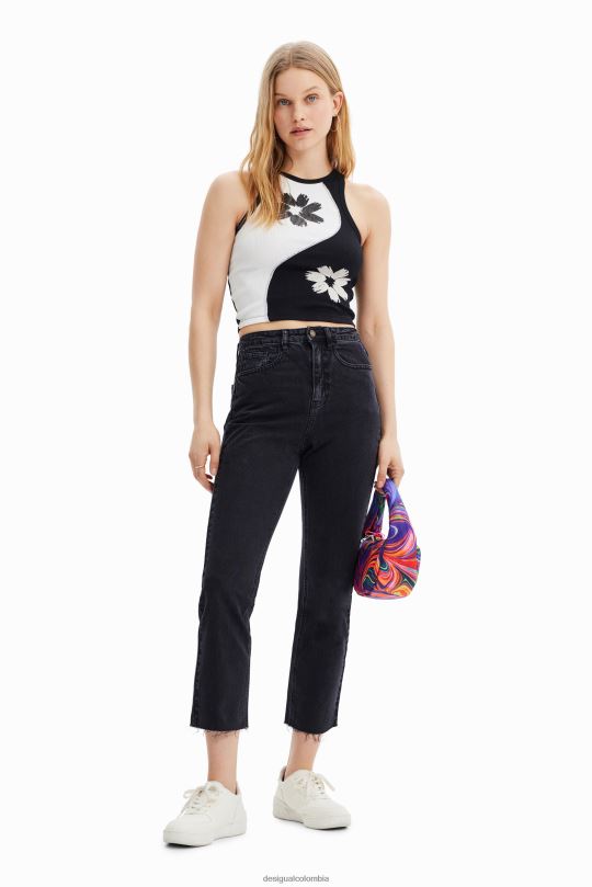 Desigual zapatos Colombia - ropa 4802L446 mujer Desigual jeans rectos recortados