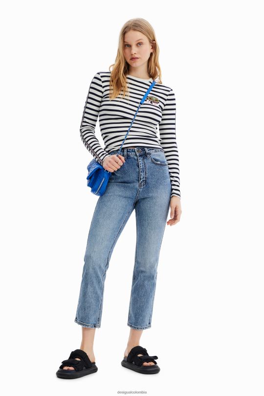 ropa 4802L517 mujer Desigual vaqueros rectos hasta el tobillo - Desigual Colombia rebajas