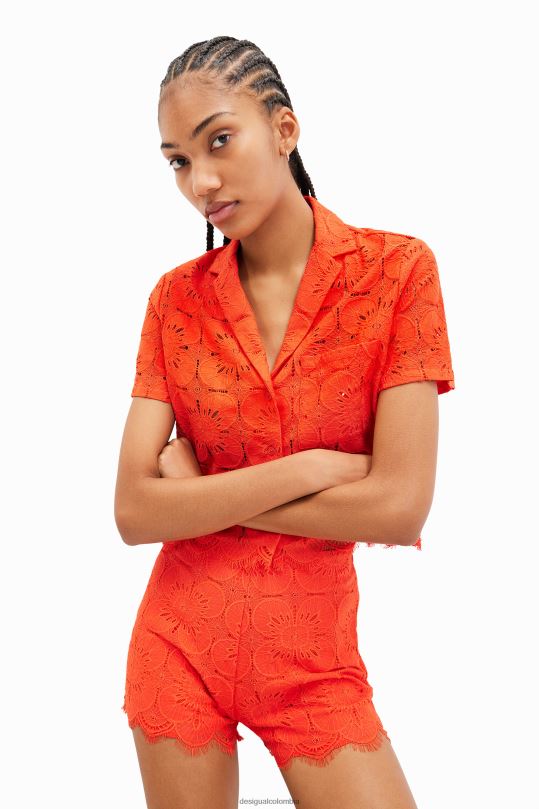 ropa 4802L538 mujer Desigual pantalones cortos de encaje retro - Desigual Colombia Medellín