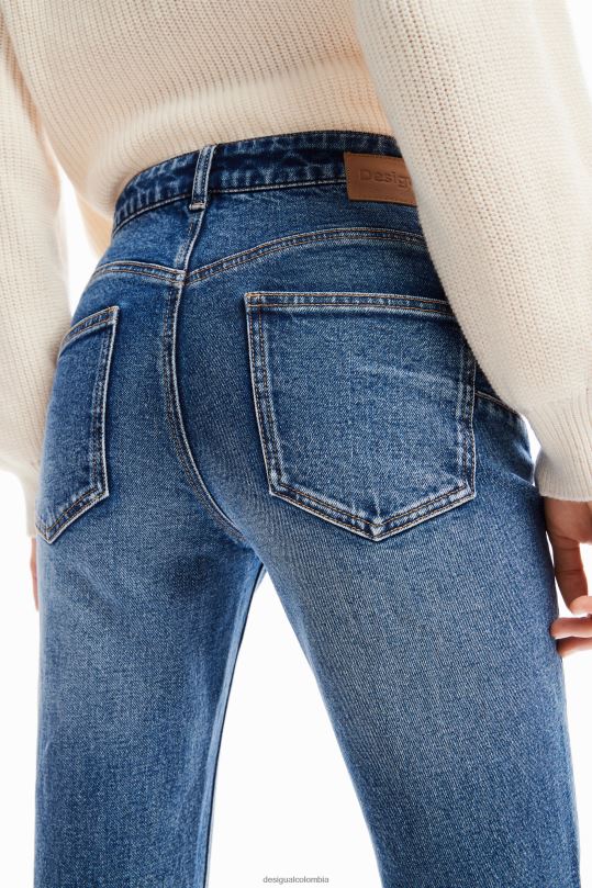ropa 4802L57 mujer Desigual jeans ajustados con push-up y estampado floral - Desigual sales online