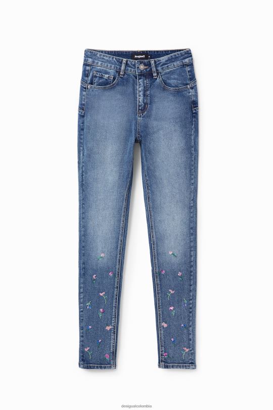 ropa 4802L57 mujer Desigual jeans ajustados con push-up y estampado floral - Desigual sales online