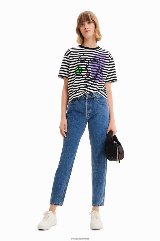 ropa 4802L603 mujer Desigual jeans mom con diamantes de imitación - Desigual sale damen