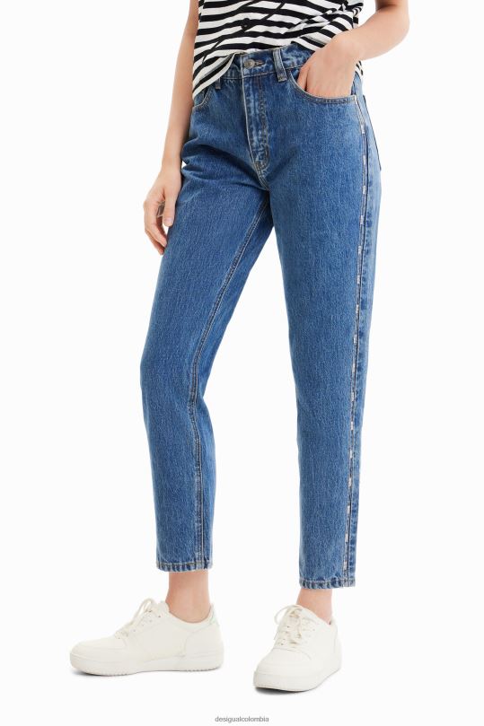 ropa 4802L603 mujer Desigual jeans mom con diamantes de imitación - Desigual sale damen