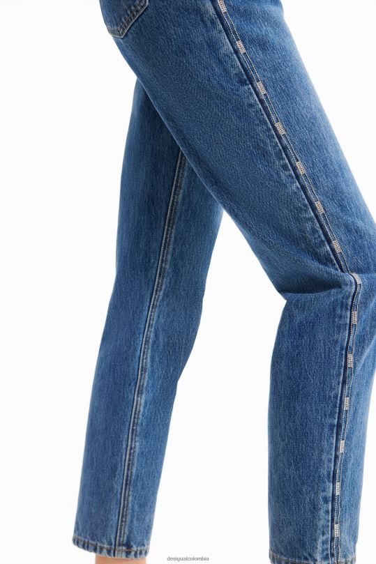 ropa 4802L603 mujer Desigual jeans mom con diamantes de imitación - Desigual sale damen