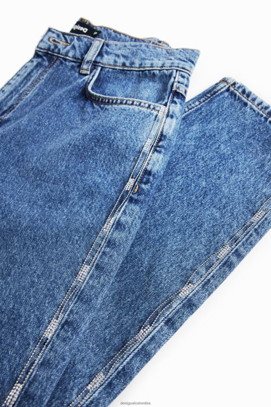 ropa 4802L603 mujer Desigual jeans mom con diamantes de imitación - Desigual sale damen