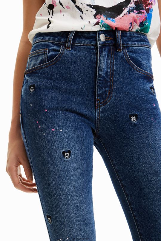 ropa 4802L623 mujer Desigual jeans push-up slim con mickey mouse de disney - Desigual Colombia Medellín