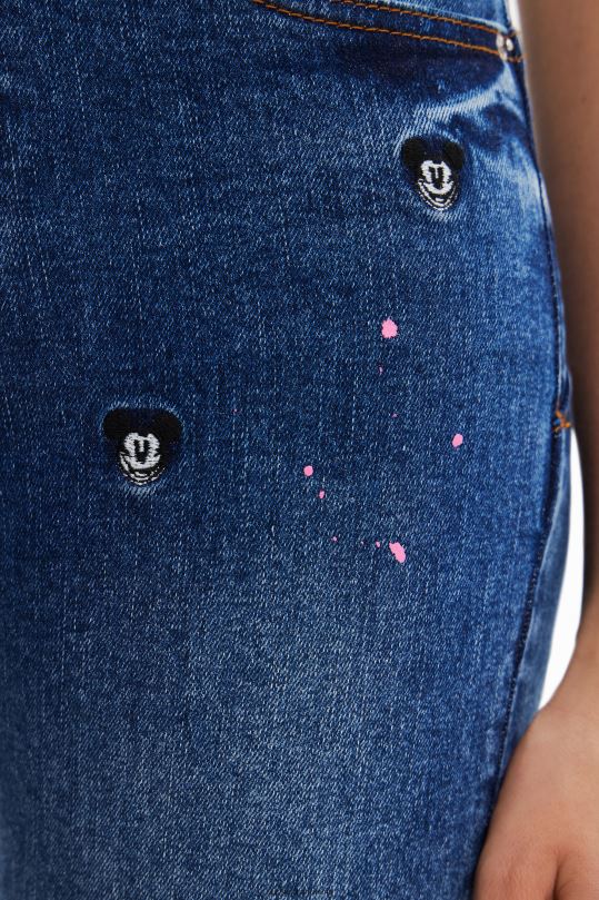 ropa 4802L623 mujer Desigual jeans push-up slim con mickey mouse de disney - Desigual Colombia Medellín