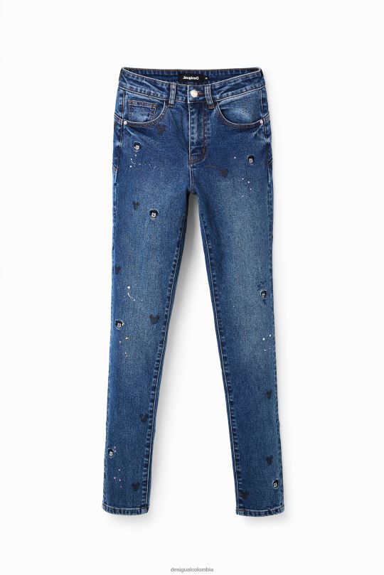ropa 4802L623 mujer Desigual jeans push-up slim con mickey mouse de disney - Desigual Colombia Medellín
