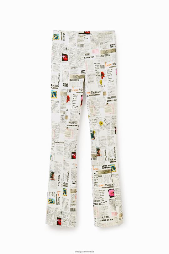 Desigual Colombia pagina oficial - ropa 4802L652 mujer Desigual pantalones con aberturas de periódico