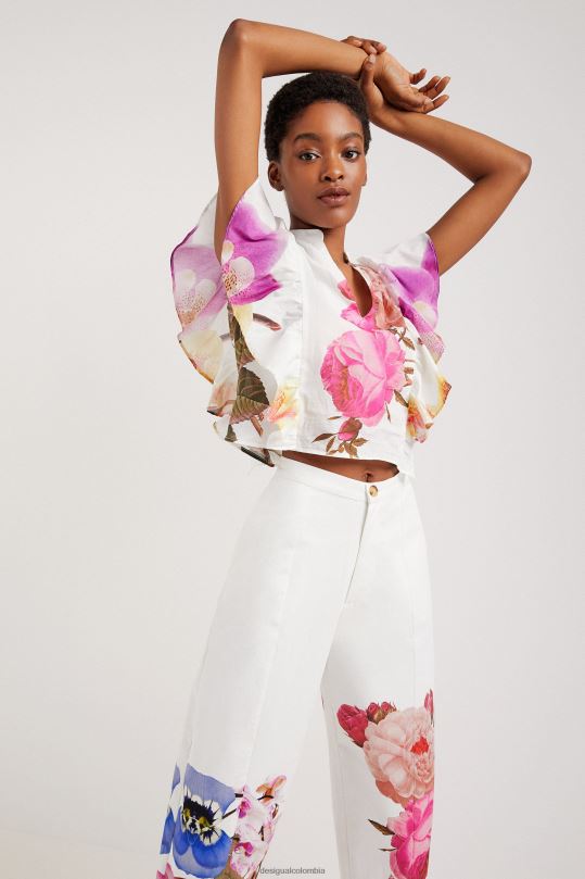 Desigual Colombia - ropa 4802L667 mujer Desigual metro. pantalones holgados con estampado floral de christian lacroix