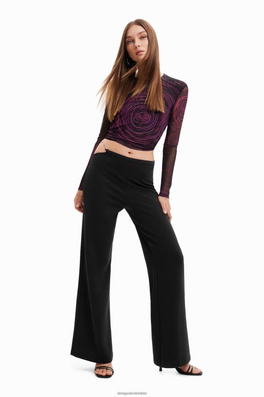 Desigual Colombia bolsos - ropa 4802L687 mujer Desigual pantalones con aberturas y cadenas