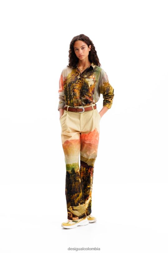 Desigual Colombia - ropa 4802L68 mujer Desigual metro. pantalon recto paisaje christian lacroix