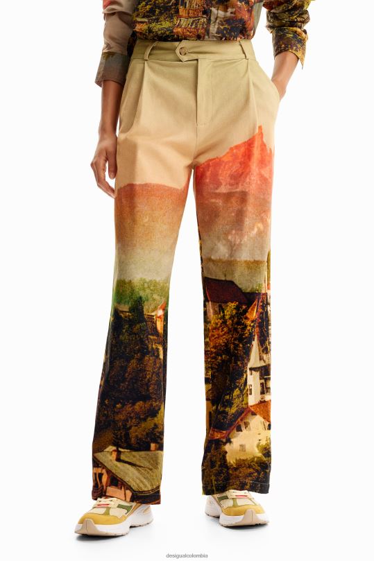Desigual Colombia - ropa 4802L68 mujer Desigual metro. pantalon recto paisaje christian lacroix