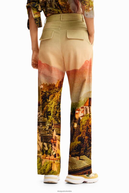 Desigual Colombia - ropa 4802L68 mujer Desigual metro. pantalon recto paisaje christian lacroix