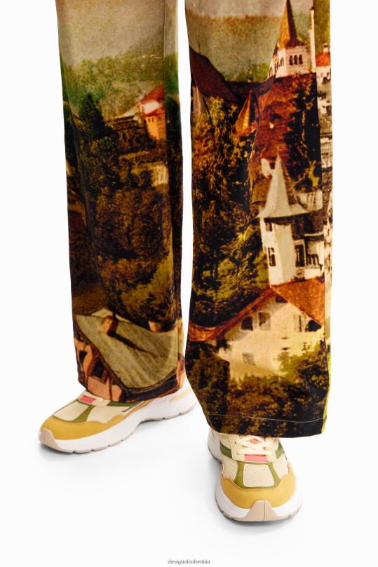 Desigual Colombia - ropa 4802L68 mujer Desigual metro. pantalon recto paisaje christian lacroix