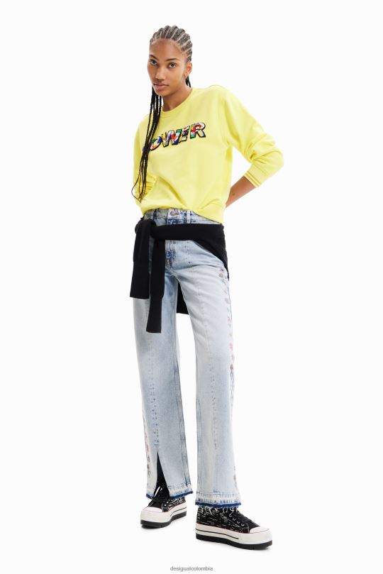 blusas Desigual bogota - ropa 4802L797 mujer Desigual jeans anchos con flores