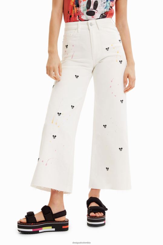 ropa 4802L837 mujer Desigual jeans culotte recortados de mickey mouse de disney - Desigual Colombia Medellín