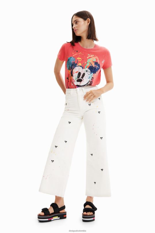 ropa 4802L837 mujer Desigual jeans culotte recortados de mickey mouse de disney - Desigual Colombia Medellín