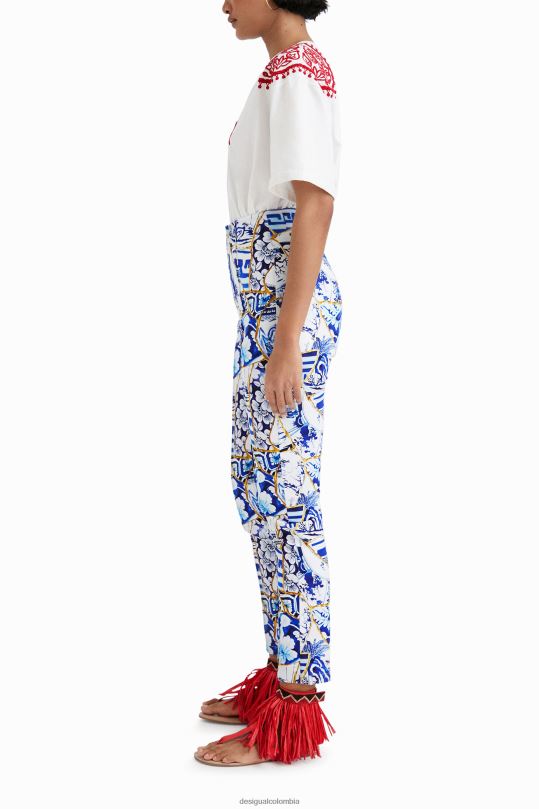 Desigual Colombia bolsos - ropa 4802L875 mujer Desigual pantalones slim con estampado stella jean