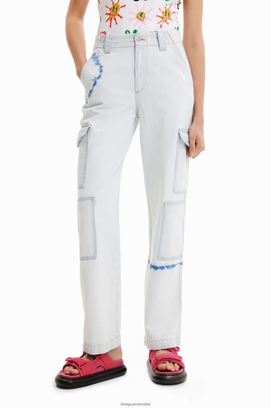 ropa 4802L880 mujer Desigual jeans cargo con efecto tie-dye - Desigual Colombia rebajas
