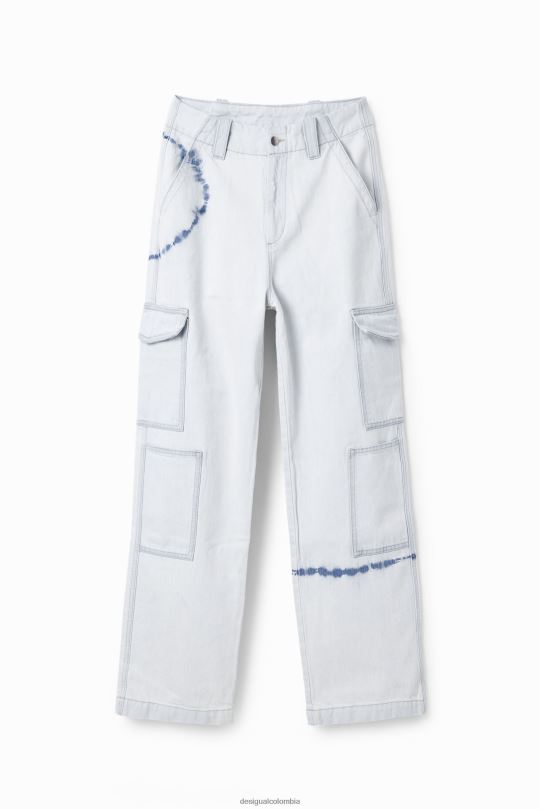 ropa 4802L880 mujer Desigual jeans cargo con efecto tie-dye - Desigual Colombia rebajas