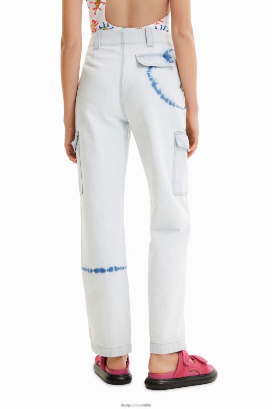 ropa 4802L880 mujer Desigual jeans cargo con efecto tie-dye - Desigual Colombia rebajas