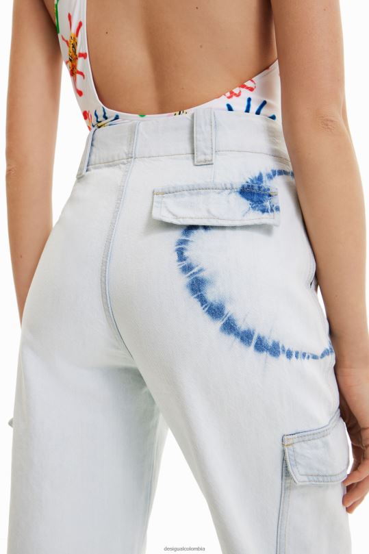 ropa 4802L880 mujer Desigual jeans cargo con efecto tie-dye - Desigual Colombia rebajas