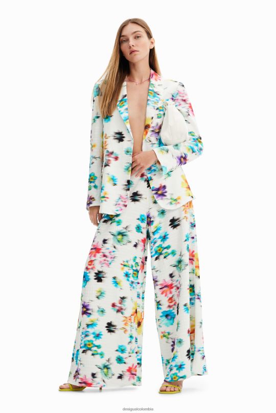 blusas Desigual bogota - ropa 4802L926 mujer Desigual pantalones largos con flores borrosas