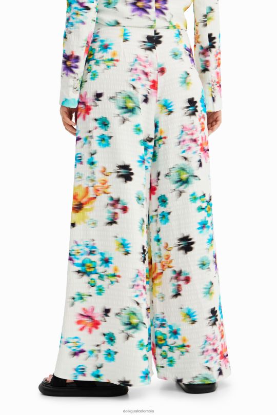 blusas Desigual bogota - ropa 4802L926 mujer Desigual pantalones largos con flores borrosas