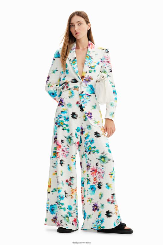 blusas Desigual bogota - ropa 4802L926 mujer Desigual pantalones largos con flores borrosas