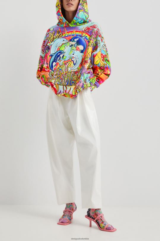 ropa 4802L1030 mujer Desigual sudadera oversize con capucha - Desigual Colombia rebajas
