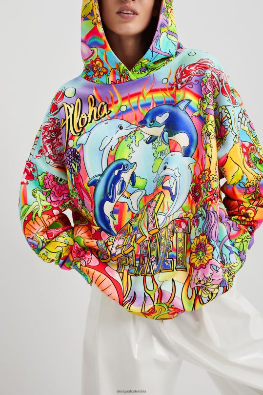 ropa 4802L1030 mujer Desigual sudadera oversize con capucha - Desigual Colombia rebajas