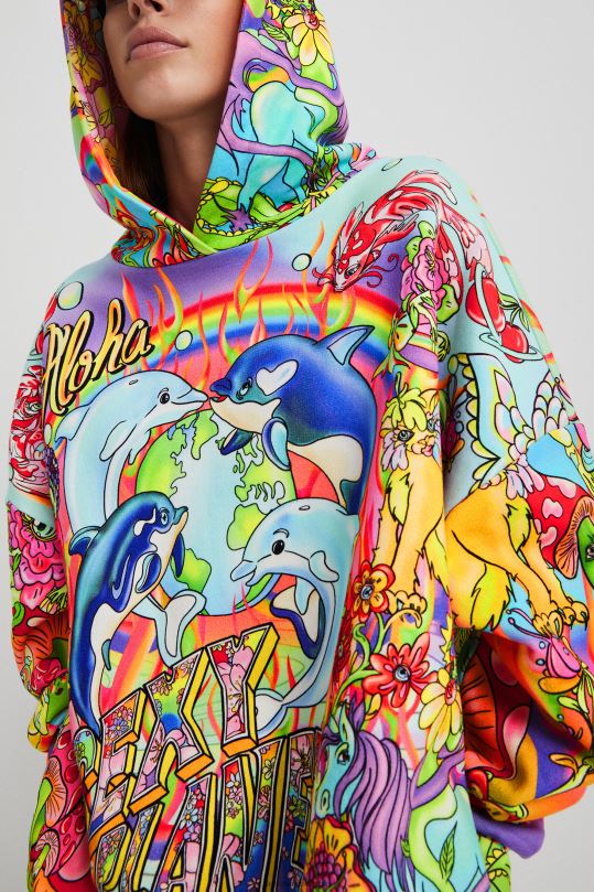 ropa 4802L1030 mujer Desigual sudadera oversize con capucha - Desigual Colombia rebajas