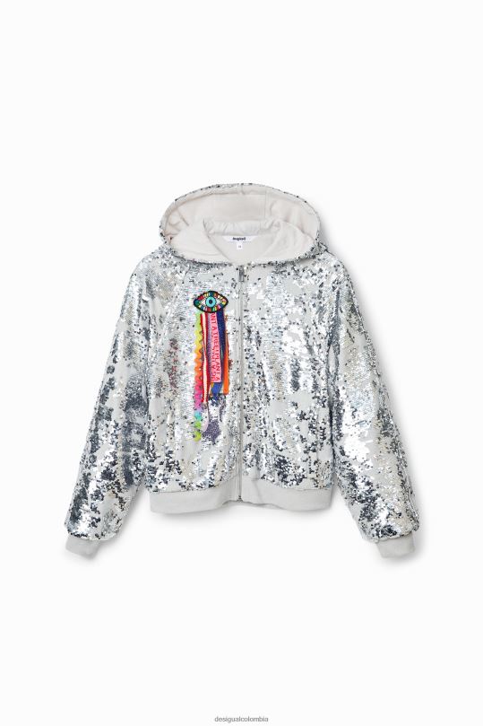 ropa 4802L1098 mujer Desigual sudadera con capucha y lentejuelas de johnson hartig - Desigual sales online