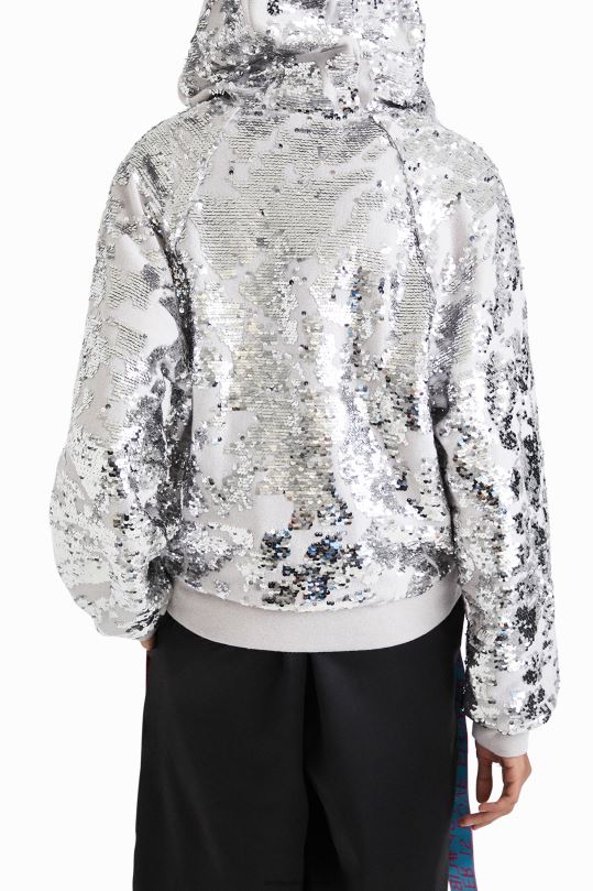ropa 4802L1098 mujer Desigual sudadera con capucha y lentejuelas de johnson hartig - Desigual sales online