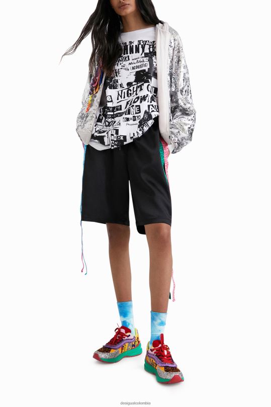ropa 4802L1098 mujer Desigual sudadera con capucha y lentejuelas de johnson hartig - Desigual sales online