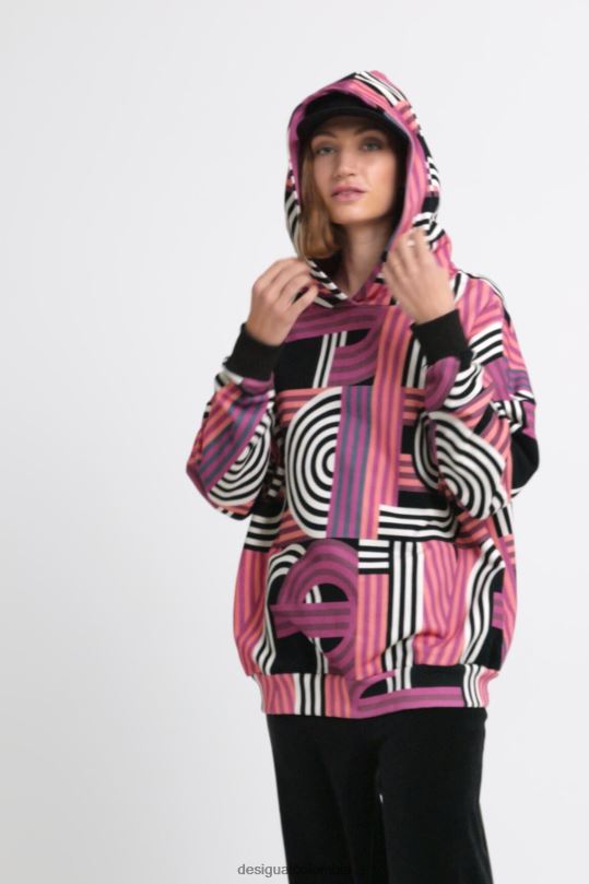 ropa 4802L1129 mujer Desigual sudadera larga oversize con capucha - Desigual shop