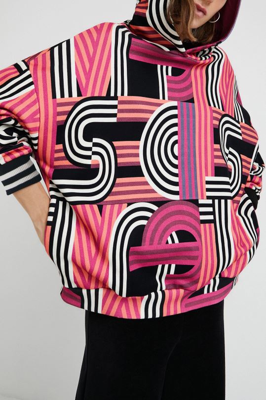 ropa 4802L1129 mujer Desigual sudadera larga oversize con capucha - Desigual shop