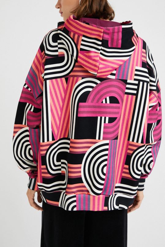 ropa 4802L1129 mujer Desigual sudadera larga oversize con capucha - Desigual shop