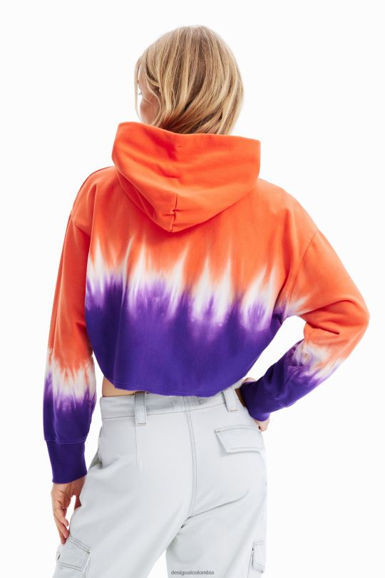 ropa 4802L458 mujer Desigual sudadera con capucha corta con efecto tie-dye y strass - Desigual sales online