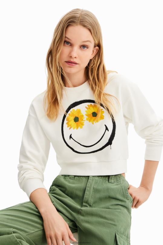 Desigual Colombia - ropa 4802L525 mujer Desigual sudadera corta con smiley