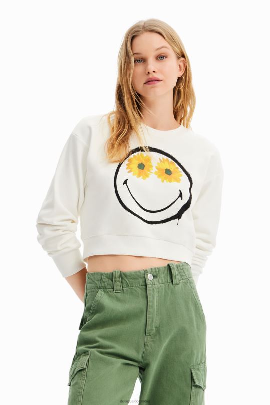 Desigual Colombia - ropa 4802L525 mujer Desigual sudadera corta con smiley