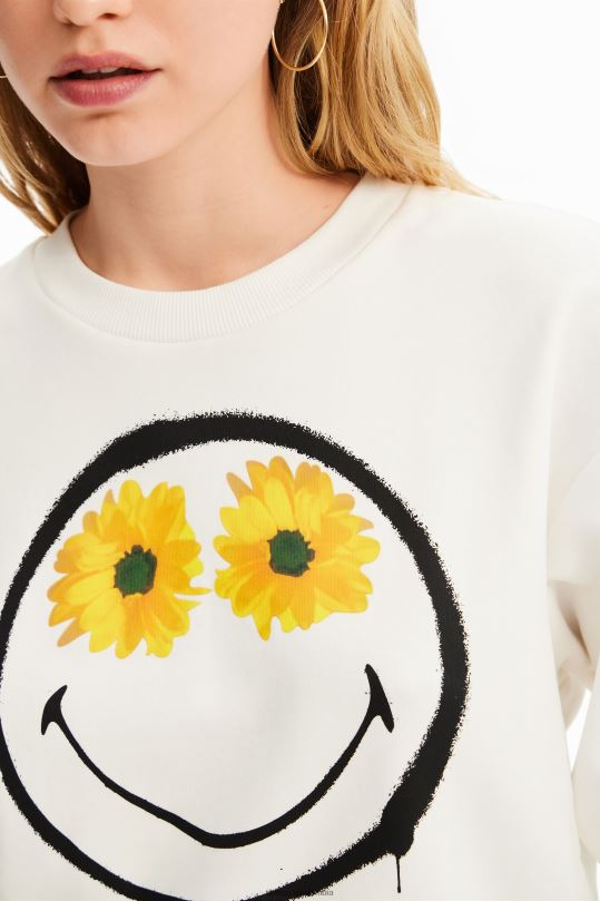Desigual Colombia - ropa 4802L525 mujer Desigual sudadera corta con smiley
