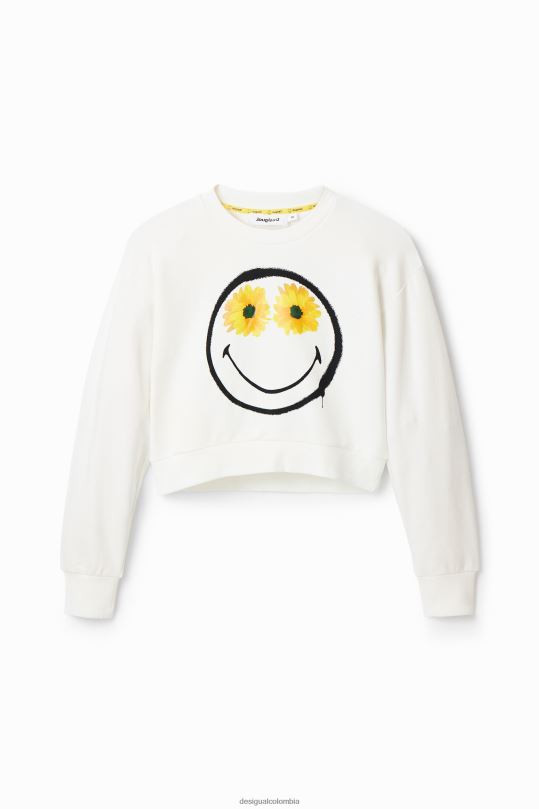 Desigual Colombia - ropa 4802L525 mujer Desigual sudadera corta con smiley