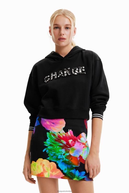 Desigual Colombia bolsos - ropa 4802L568 mujer Desigual sudadera corta con parche \"change\"