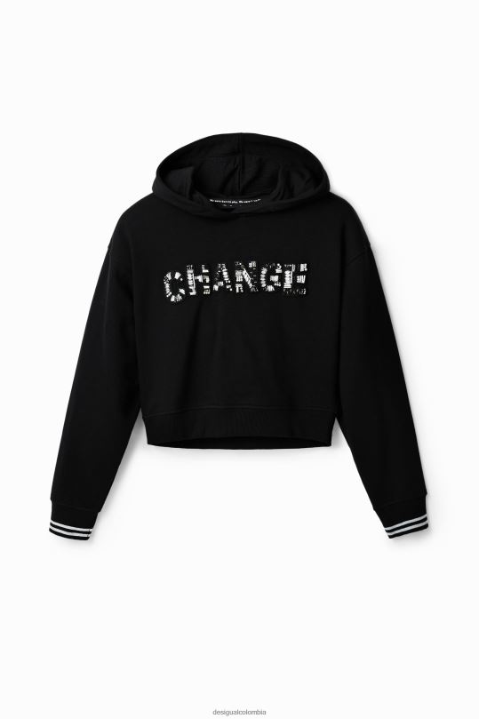 Desigual Colombia bolsos - ropa 4802L568 mujer Desigual sudadera corta con parche \"change\"